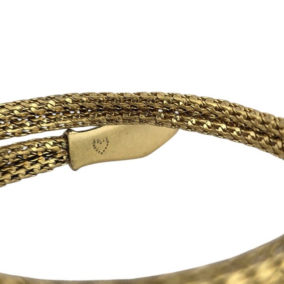 Sign Stella Dot Double Snake Head Serpant Bracelet Orange Topaz Gold-Tone - Picture 3 of 6